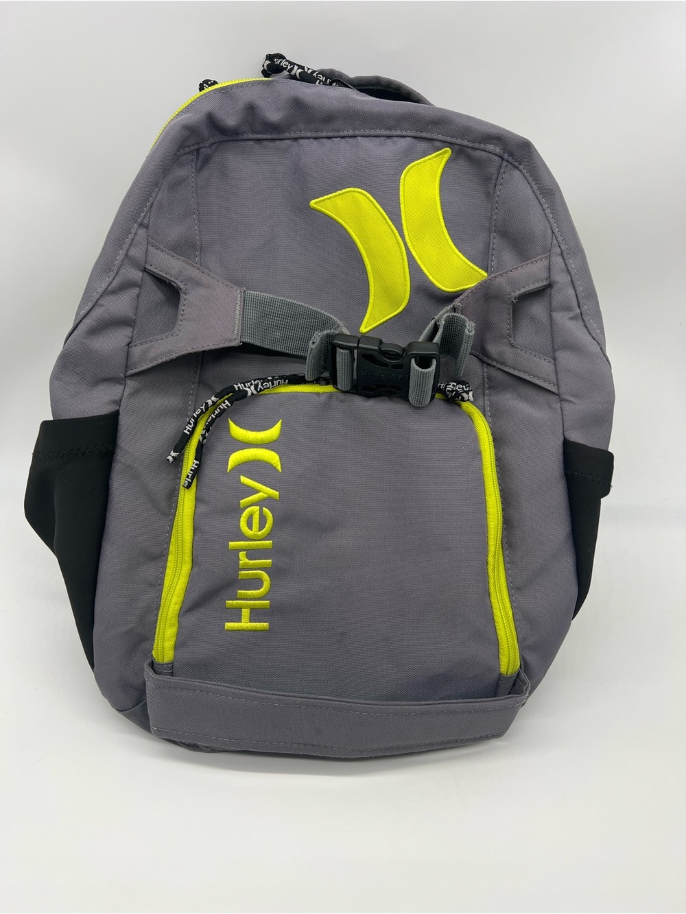 Hurley Backpack Multi-Pockets Outside Padded Computer Pocket Inside Grey/Yellow